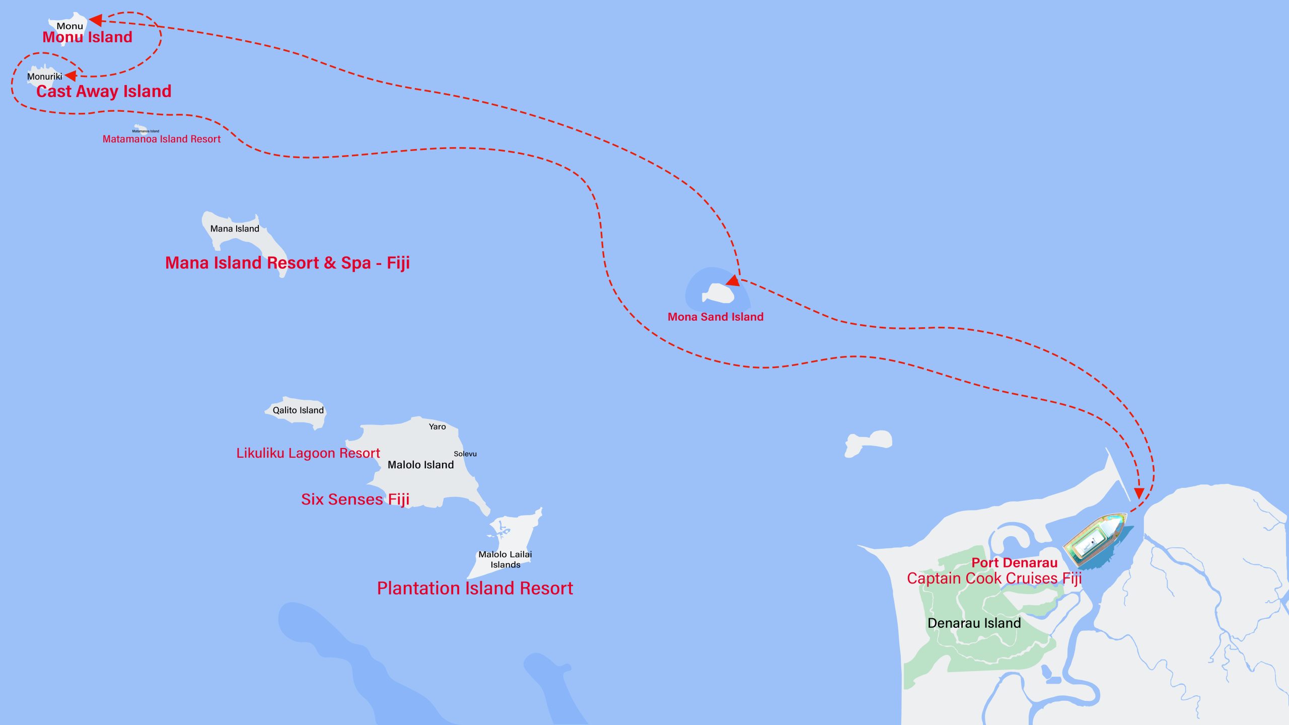 Cruisin Fiji Award Winning Authentic Fijian Day Cruise map